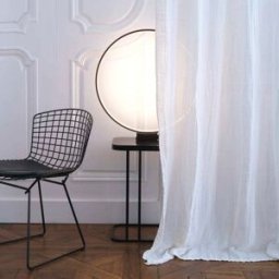 Maison d'été Cortina lino lavado gofrado color blanco 140 X 275 cm