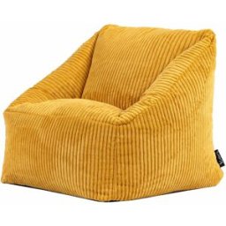 Icon Puf sillón infantil de pana amarillo ocre