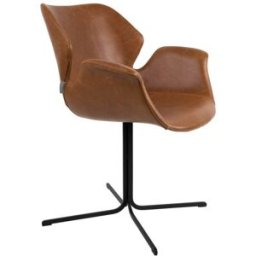 Zuiver Sillón de cuero marrón
