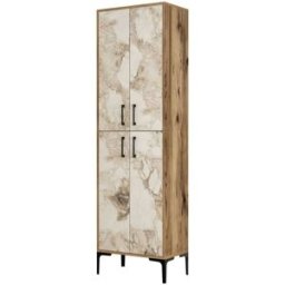 Dmora Gran armario multiusos efecto madera nogal, mármol blanco 60x35 cm