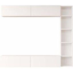 Mobili Rebecca Pared modular blanca, 3 piezas