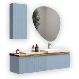 AQA DESIGN Mueble de baño 6 piezas en mdf azul tiffany