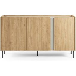 Homifab Aparador 3 puertas decoración roble y verde 150 cm