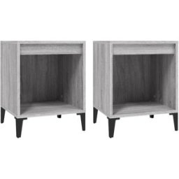 Maison Chic Juego de 2 mesitas de noche madera gris sonoma 40x35x50 cm