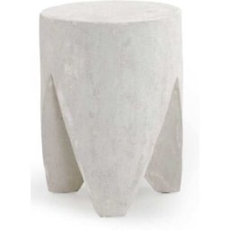 GEESE HOME Mesa auxiliar color cemento blanco de poliresina