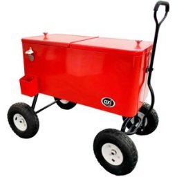Axi Nevera con ruedas, color rojo, 76 litros