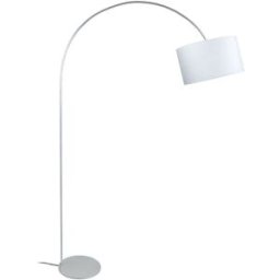 Tosel Lámpara de pie arco metal aluminio pantalla blanco