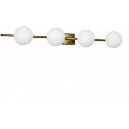Alpinaluz Aplique de pared metal dorado y cristal opal 4 globos ø11 cm g9