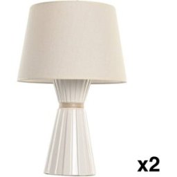 NIYLO Conjunto de 2 lámparas en porcelana blanco 42x42x66 cm