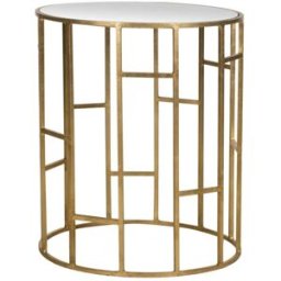 Safavieh Mesa auxiliar de hierro/espejo oro