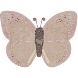 Lorena Canals Alfombra lavable infantil mariposa bebé rosa 120 x 90 cm