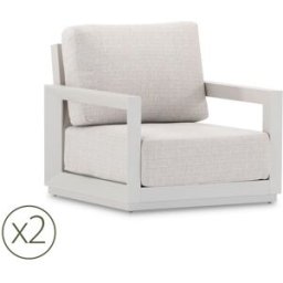 Kerama Pack de 2 sillones de jardín de aluminio beige