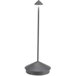 Lámpara de mesa led gris oscuro zafferano recargable e inalámbrica