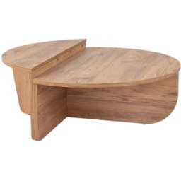 Drawer Juego de 2 mesas bajas de madera - madera oscura