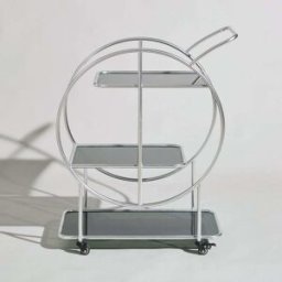 Maisons du Monde Camarera carrito de acero plateado y vidrio