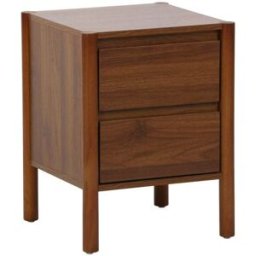 sweeek Mesita de noche con 2 cajones, decoración de madera, nogal