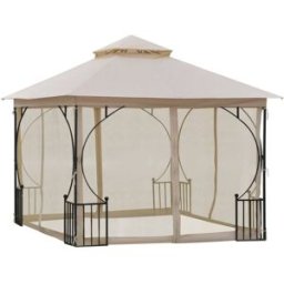 ComfortXL Tienda de jardín de poliéster beige y negro