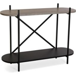 Versa Home Consola de entrada en aglomerado efecto madera y metal marrón y negro