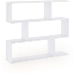 duehome Estantería de diseño modular 97 cm low melamina blanco brillo