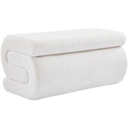 sweeek Banco de diseño con revestimiento borreguito, 1-2 plazas, crema