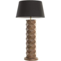 NIYLO Lámpara sobremesa en madera marrón 42x42x84 cm