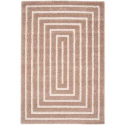 sweeek Alfombra interior con diseño de rectángulo rosa y crema