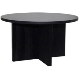Oviala Mesa de centro escandinava redonda de 80 cm con efecto madera negra