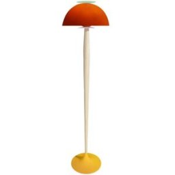 Tosel Lámpara de pie columna madera metal Pantalla orange