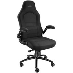 Tectake Silla oficina ergonómica tapizada ajustable negro 70x67cm