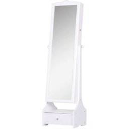 Homcom Espejo joyero de pie 45x36x150cm blanco