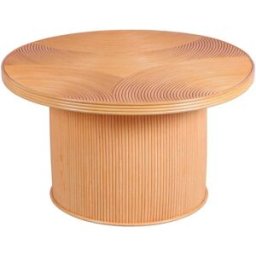 Decoclico Mesa de centro redonda de láminas de ratán d80 cm