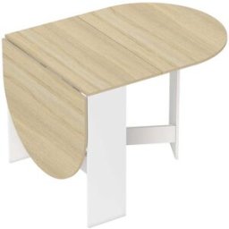 Homcom Mesa comedor plegable 163x80x75 cm madera natural
