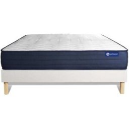 Actisom Somier blanco + colchón con espuma viscoelástica 180 x 190