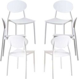Regalos Miguel Pack 6 sillas color blanco en polipropileno