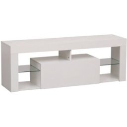 Happy Garden Soporte de tv con tira de led y 4 estantes blanco