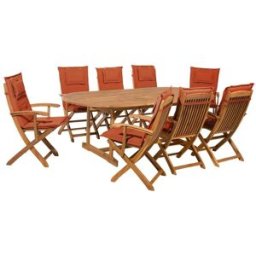 Beliani Conjunto de comedor 8 personas de madera marrón