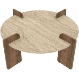 Calicosy Mesa de centro con tablero redondo d90 cm - beige