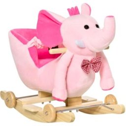 Homcom Caballito balancín infantil 60x35x45 cm rosa