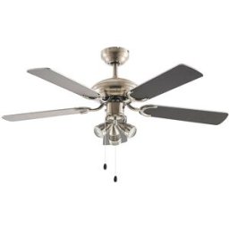 Lindby Ventilador de techo con lámpara de metal plateado