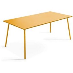 Oviala Mesa de jardín rectangular de metal amarillo