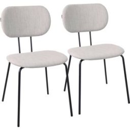 Oviala Conjunto de 2 sillas de diseño y madera gris
