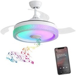 ComfortXL Ventilador de techo silencioso con luz blanco 106,6 cm