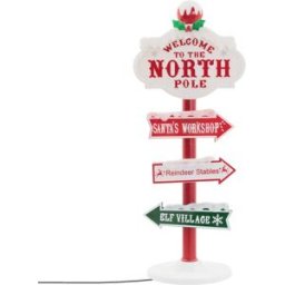 ECD Germany Decoración de navidad indicador polo norte led 95cm interior/exterior