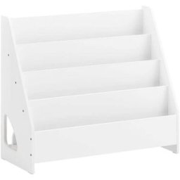 SoBuy Librería infantil con 4 compartimentos abiertos mdf blanco