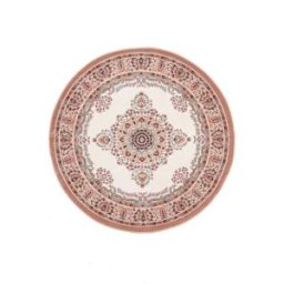 THEKO Alfombra floral oriental tejida a máquina en lana natural
