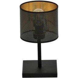 Wonderlamp Lámpara de mesa con base rectangular negro e interior dorado