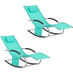 SoBuy 2x muebles de jardin mecedora silla tumbona de exterior reclinable