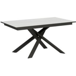 Itamoby Mesa extensible 90x160/220 cm efecto madera fresno blanco/gris, hierro