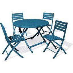 dcb garden Conjunto de comedor de jardín 4 plazas de aluminio