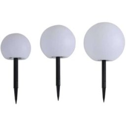 Lindby Lámpara solar de plástico blanco